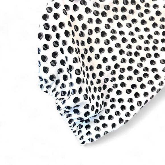 Adrianna Papell Women's 1X Tunic White Black Dot High Low V-Neck 3/4 Sleeve - Picture 6 of 9